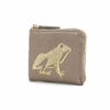ESSENCE OF POISON Lファスナー薄マチミドル財布 牛革 KQV-3215 トープ(FROG)