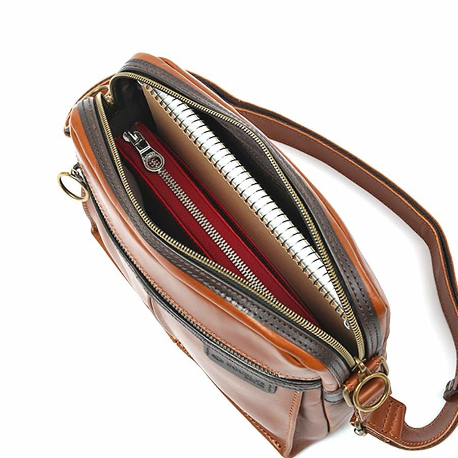 公式】 DOUBLES ショルダーバッグ 牛革 BCG-7406 ハーヴェスト