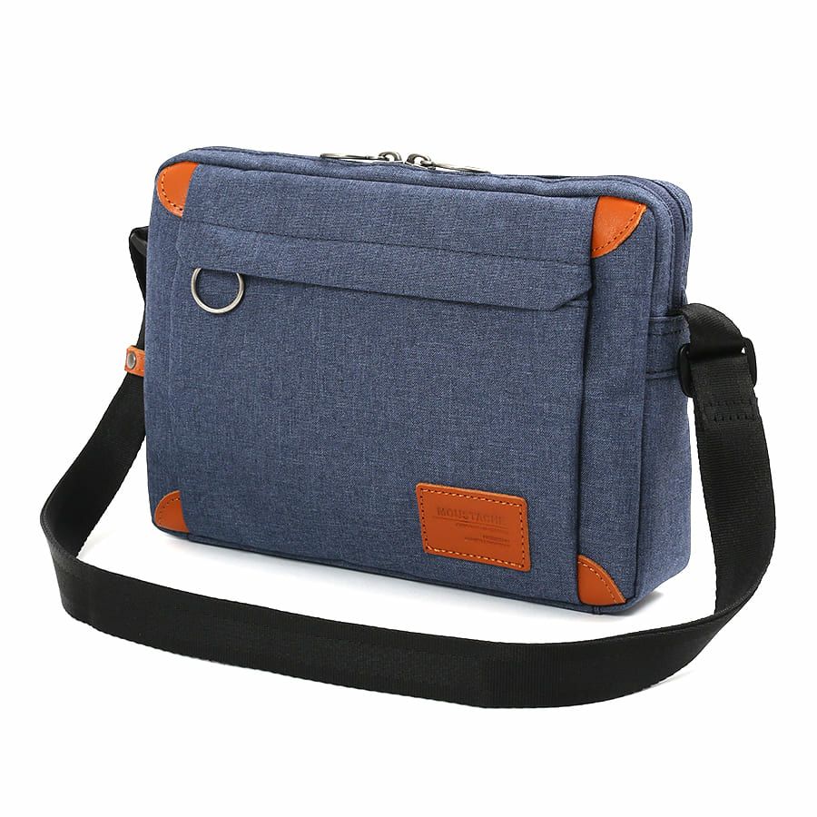 公式】 MOUSTACHE ショルダーバッグ 杢調ポリ×牛革 JRJ-0350