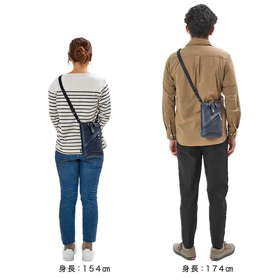 公式】 DOUBLES 薄マチショルダーポーチ イタリアンソフト牛革x牛革x