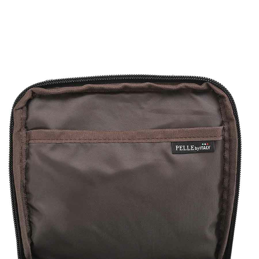 公式】 DOUBLES 薄マチショルダーポーチ イタリアンソフト牛革x牛革x