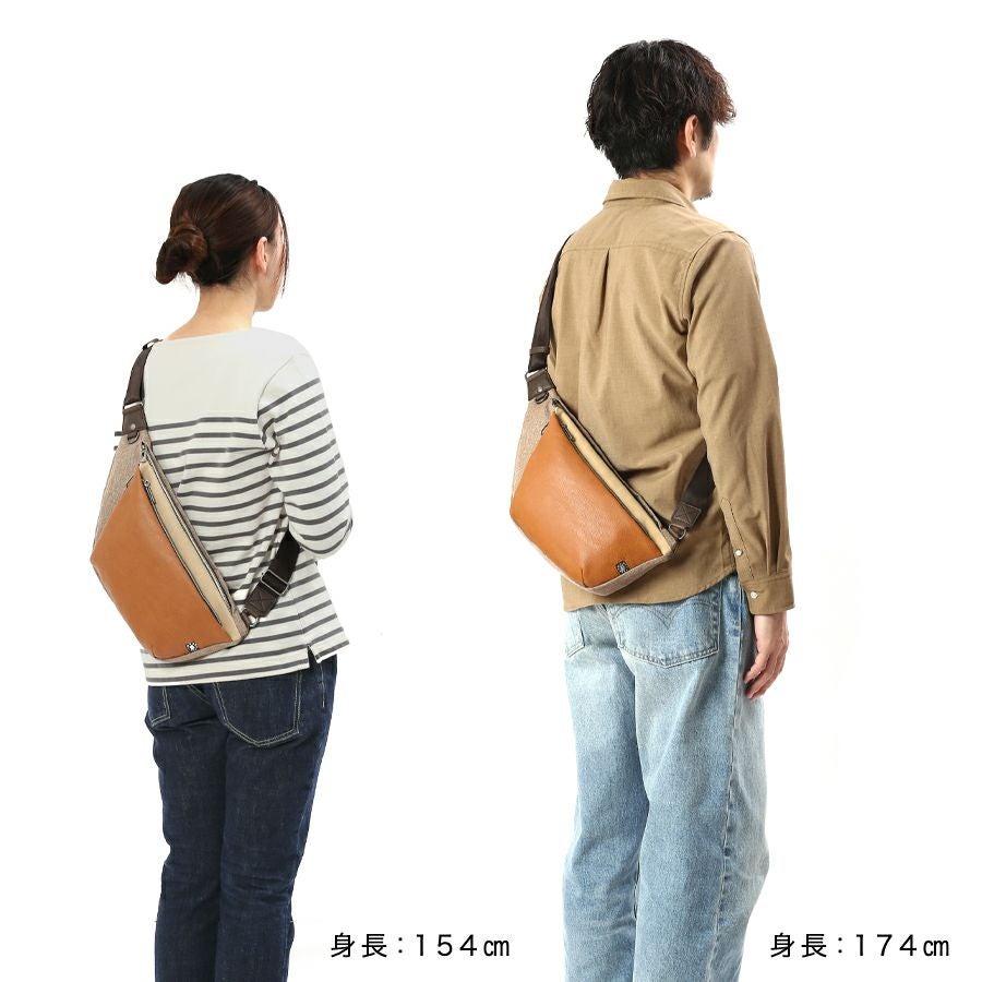 公式】 MOUSTACHE 保冷機能付きボディバッグ 杢ポリ×しぼ合皮×ベロア合