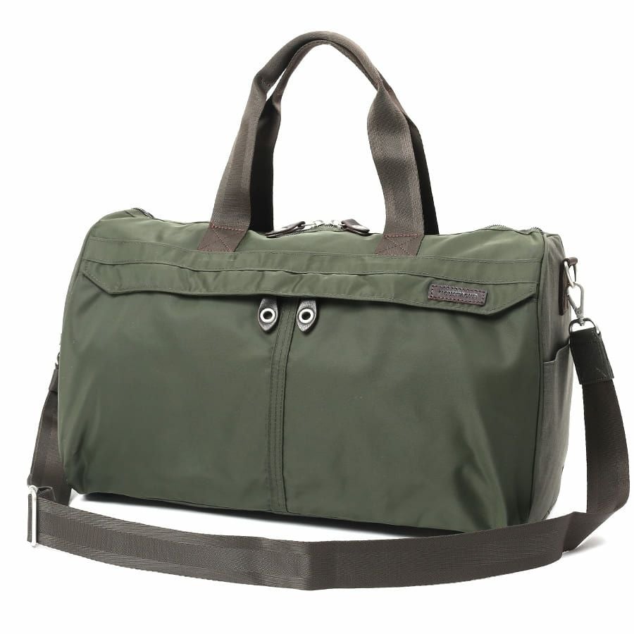 公式】 MOUSTACHE トラベルボストンバッグ(S) ナイロンツイルx杢調