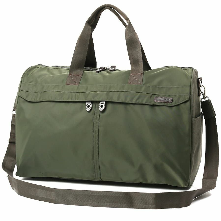 公式】 MOUSTACHE トラベルボストンバッグ(M) ナイロンツイルx杢調