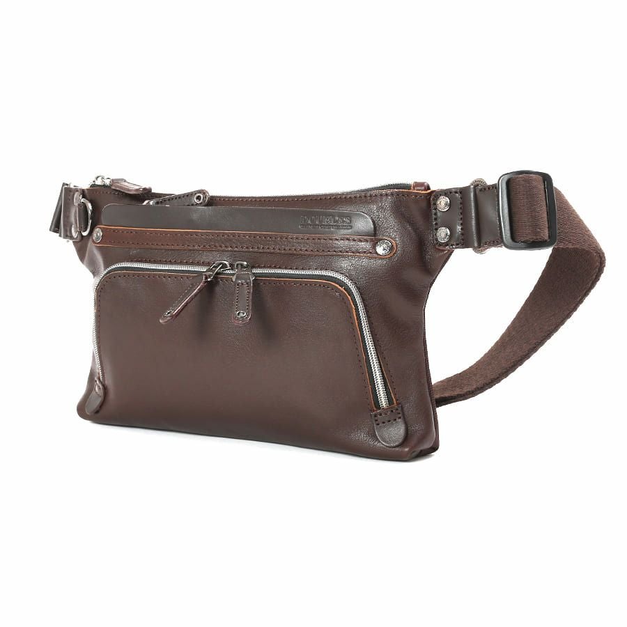 公式】 DOUBLES ウエストバック 牛革×イタリアンヌメ牛革×ナイロン YRX