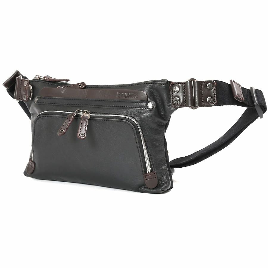 公式】 DOUBLES ウエストバック 牛革×イタリアンヌメ牛革×ナイロン YRX