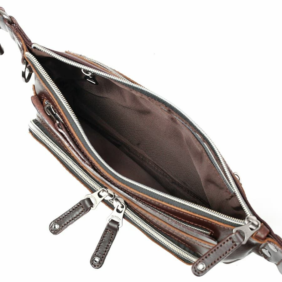 公式】 DOUBLES ウエストバック 牛革×イタリアンヌメ牛革×ナイロン YRX