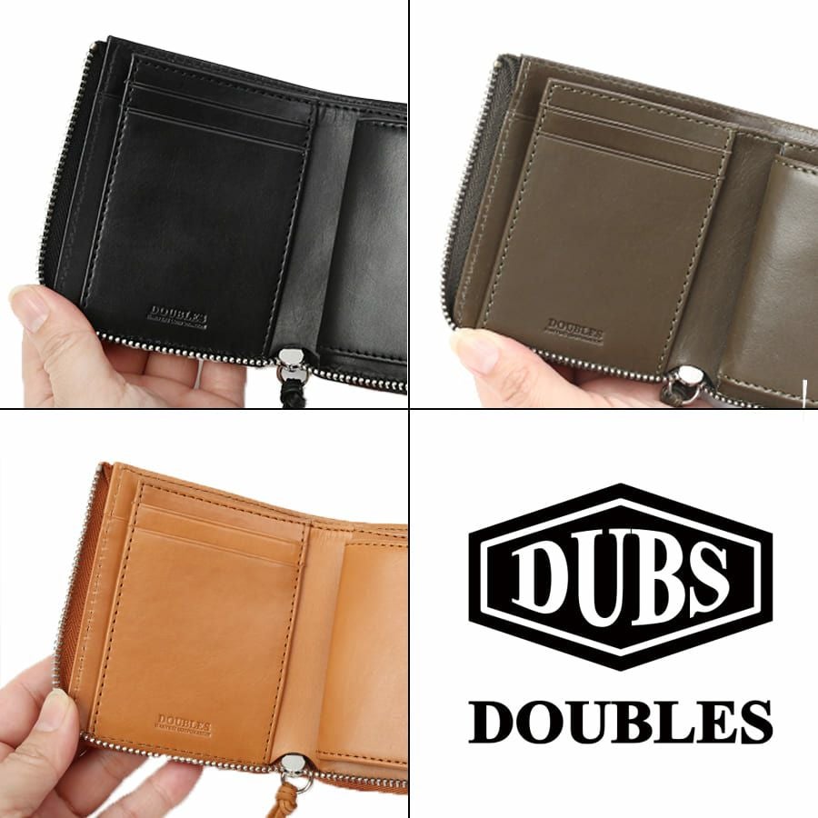 公式】 DOUBLES L字ファスナー財布S ベビーカーフ牛革 WSL-7620