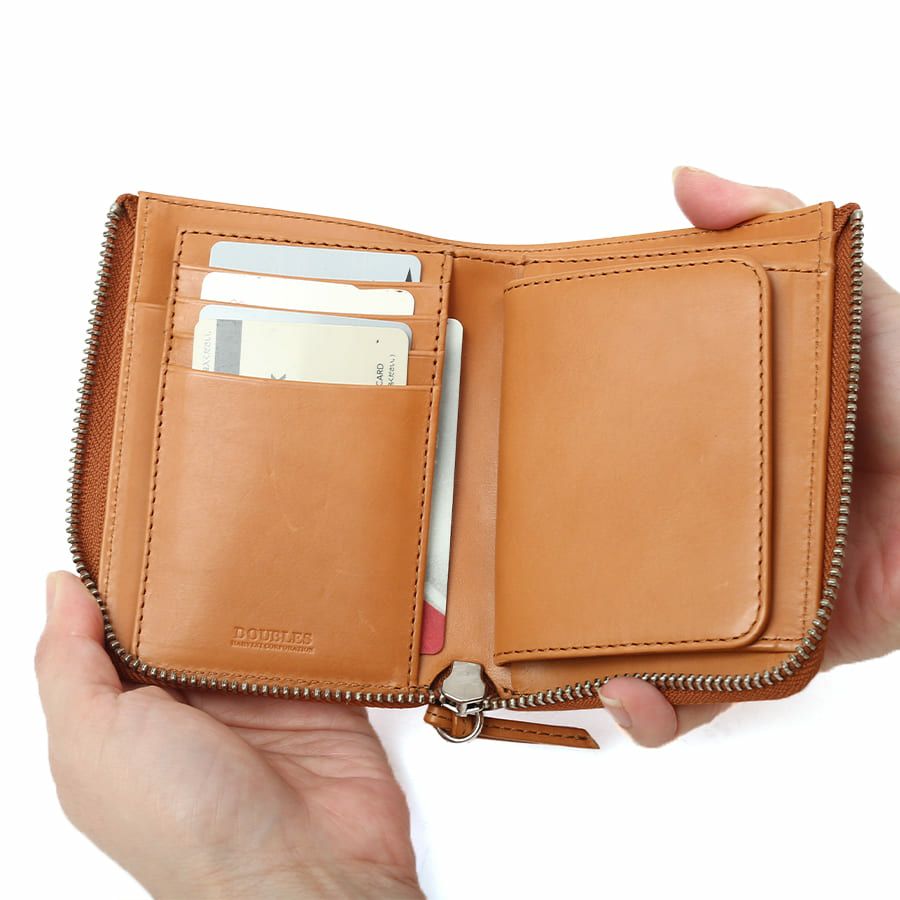 公式】 DOUBLES L字ファスナー財布M ベビーカーフ牛革 WSL-7621