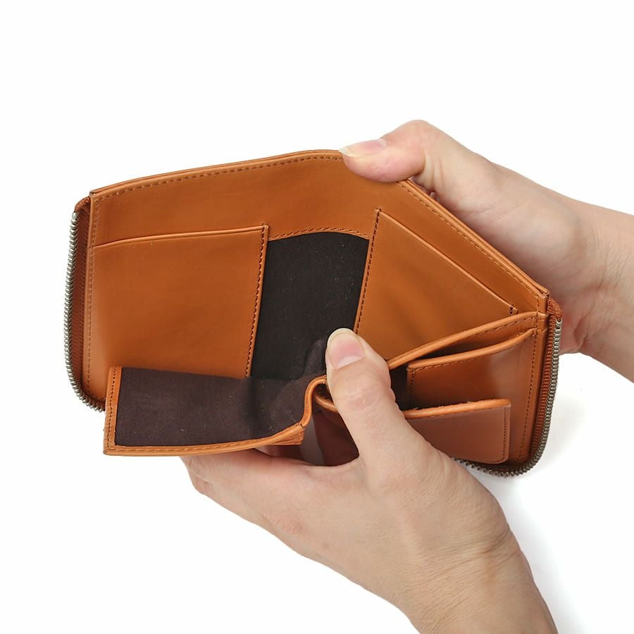 公式】 DOUBLES L字ファスナー財布M ベビーカーフ牛革 WSL-7621