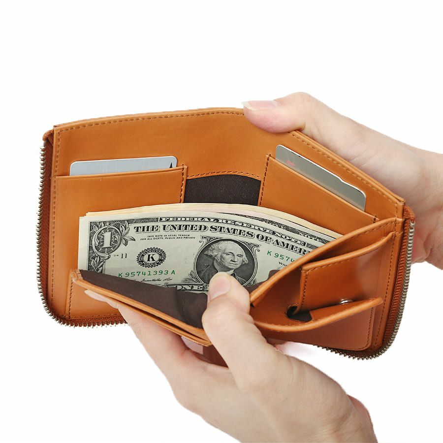 公式】 DOUBLES L字ファスナー財布M ベビーカーフ牛革 WSL-7621