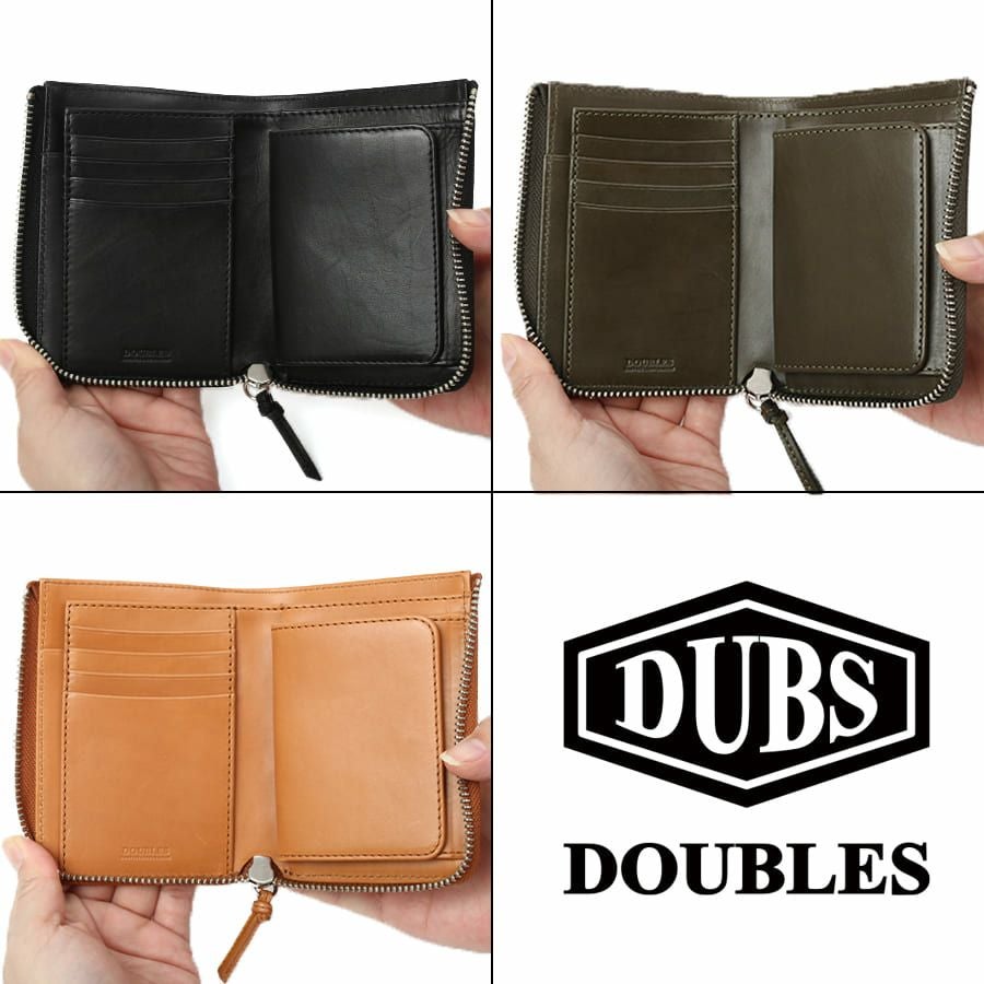 DOUBLES L字ファスナー財布M ベビーカーフ牛革 WSL-7621