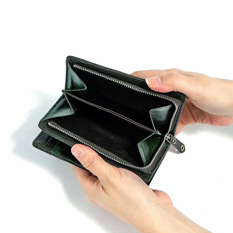 公式】 MOUSTACHE ミドルウォレット 牛革 WXE-4272 ハーヴェスト