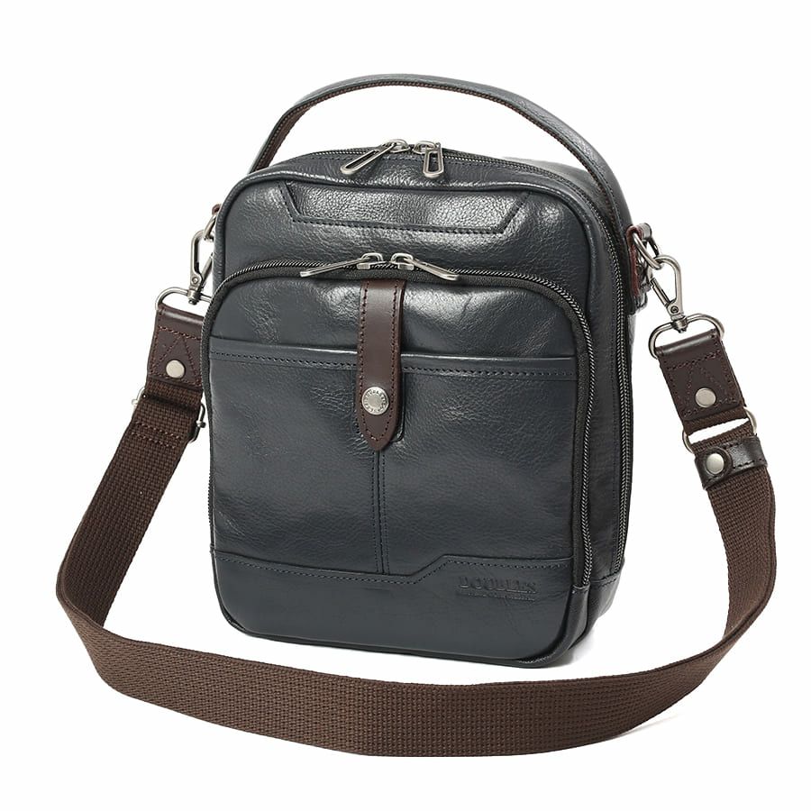 公式】 DOUBLES スクエアハンドルショルダーバッグ 牛革×角シボ型押し