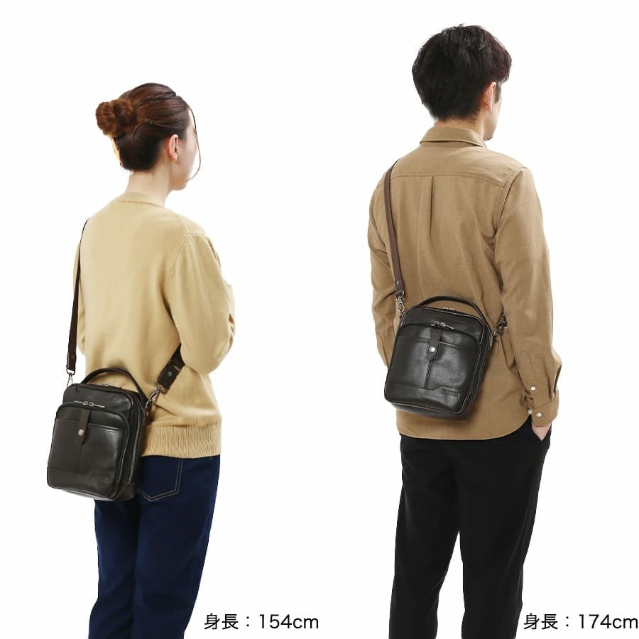 公式】 DOUBLES スクエアハンドルショルダーバッグ 牛革×角シボ型押し