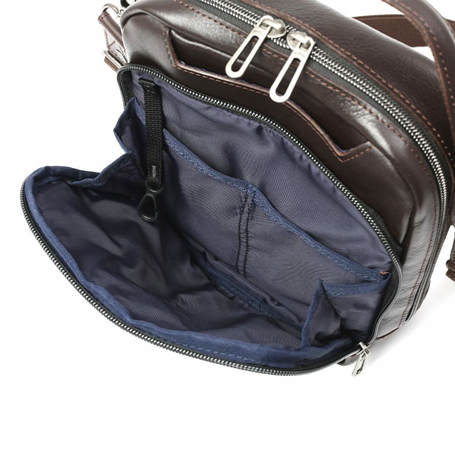 公式】 DOUBLES スクエアハンドルショルダーバッグ 牛革×角シボ型押し