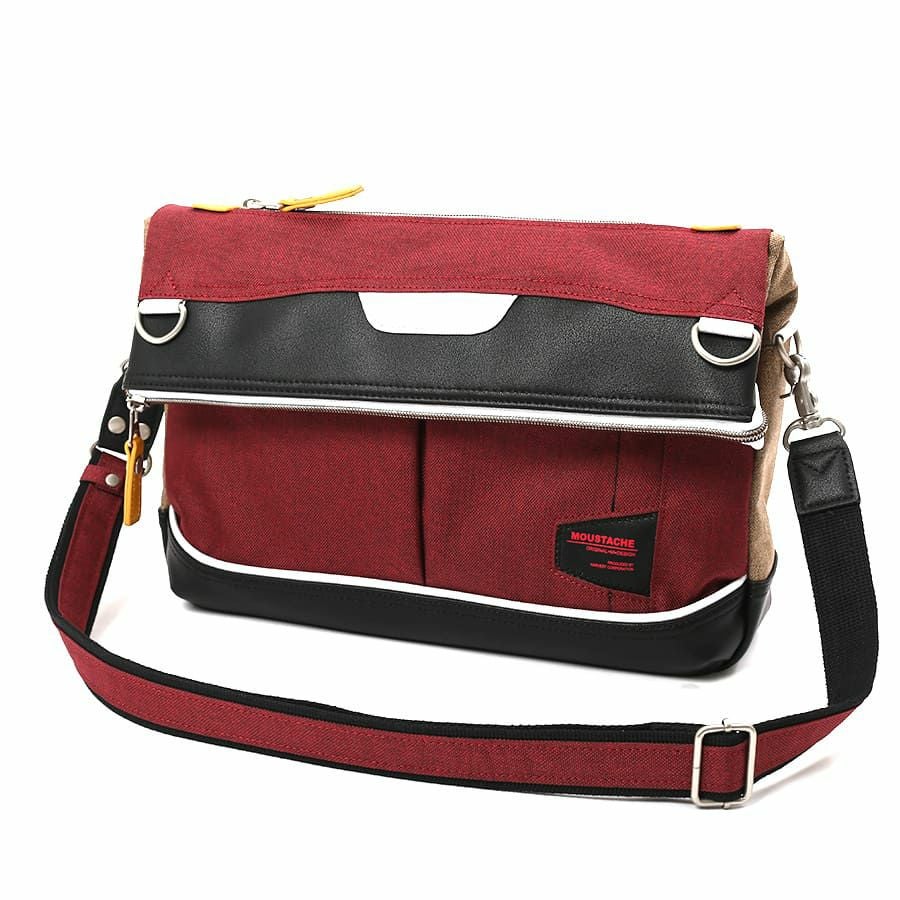 公式】 【エヴァンゲリオンコラボ】 MOUSTACHE ショルダーバッグ 杢調