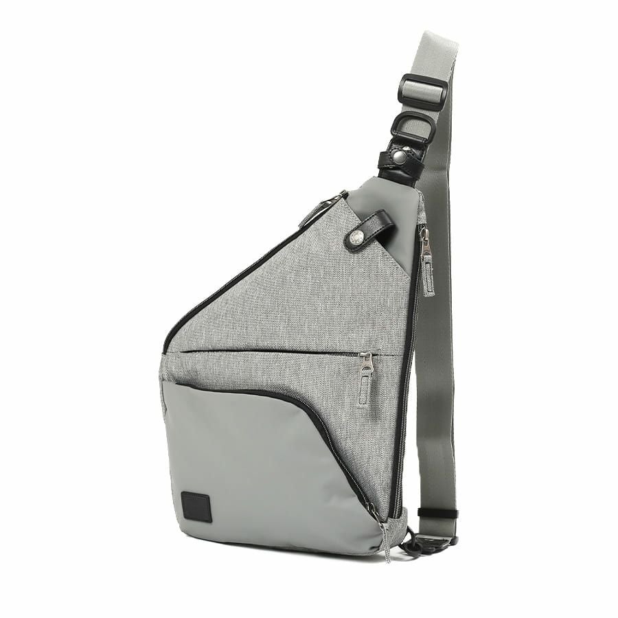 公式】 MOUSTACHE 2WAYボディバッグ(L) 杢調ポリ×コーティングポリ×合