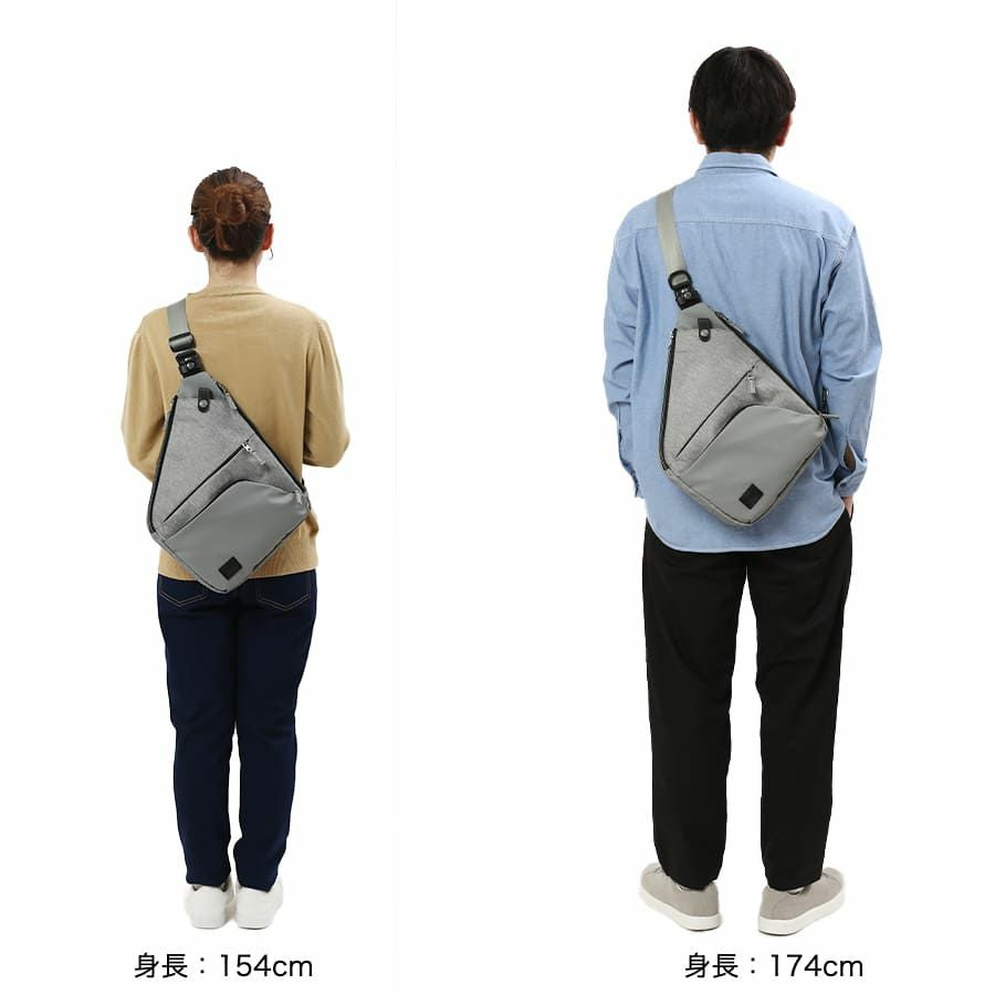 公式】 MOUSTACHE 2WAYボディバッグ(L) 杢調ポリ×コーティングポリ×合