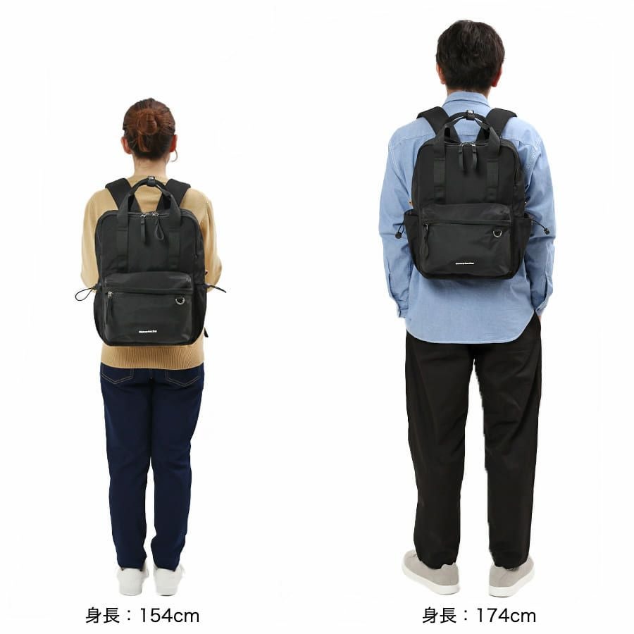 公式】 MOUSTACHE スクエアリュックサック シワ加工ナイロン MEG-4428