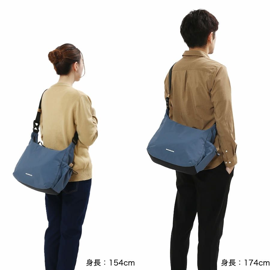 公式】 MOUSTACHE ショルダーバッグ シワ加工ナイロン MEG-4430