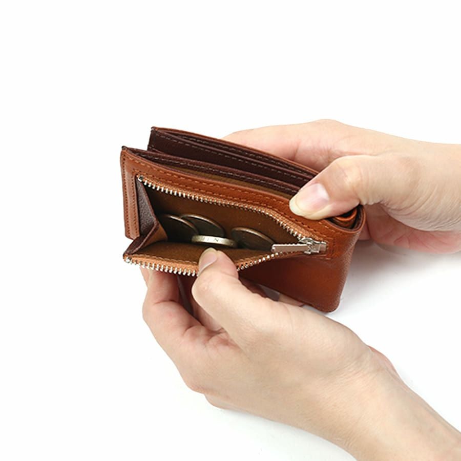 ヘリ革キャメル、チョコ、ブラウン各10m 公式】 DOUBLES 二つ折り財布 ゴート革 DOV-7751 ハーヴェスト