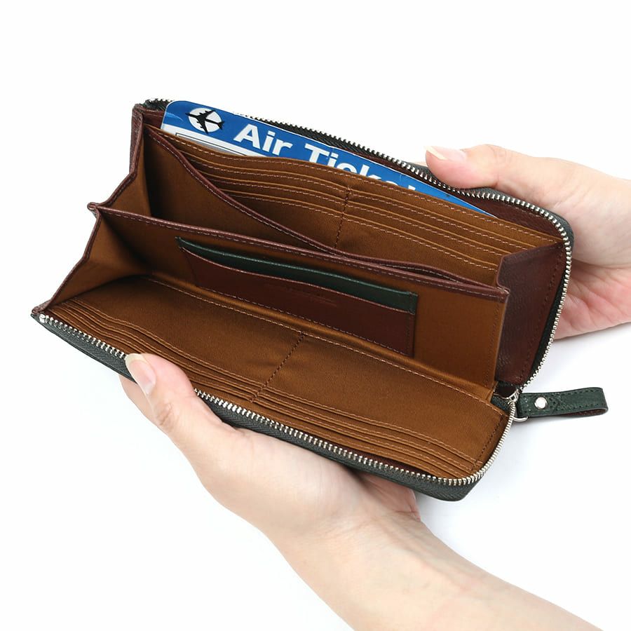 公式】 DOUBLES L字ファスナーロングウォレット ゴート革 DOV-7754