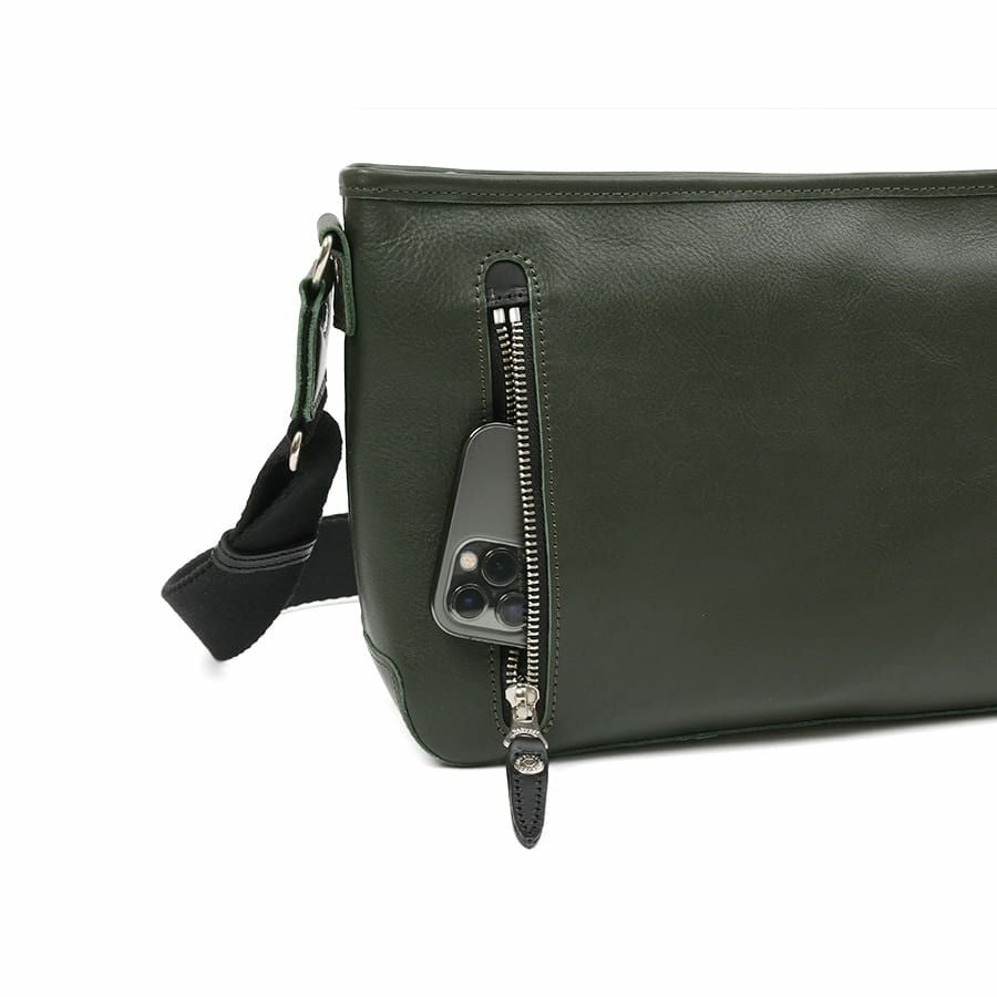 DOUBLES 横型ショルダー 牛革×イタリアンヌメ牛革 JPU-7465