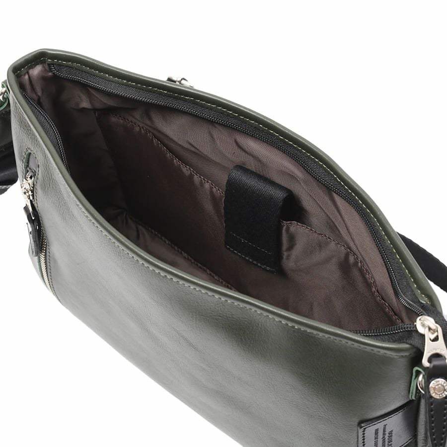 公式】 DOUBLES 横型ショルダーバッグ 牛革×イタリアンヌメ牛革 JPU