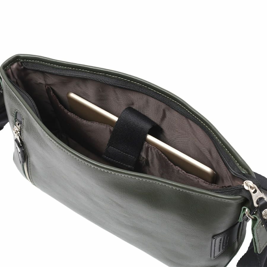 公式】 DOUBLES 横型ショルダーバッグ 牛革×イタリアンヌメ牛革 JPU