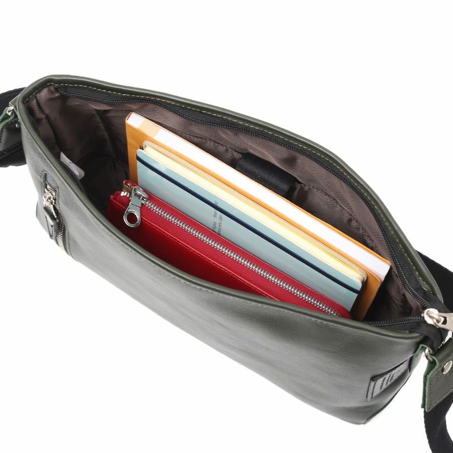 公式】 DOUBLES 横型ショルダーバッグ 牛革×イタリアンヌメ牛革 JPU