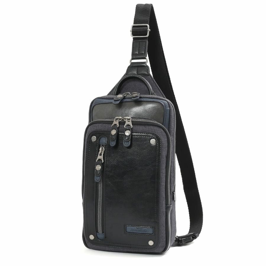 公式】 MOUSTACHE ボディバッグ シュリンク合皮×杢調ポリエステル JEX