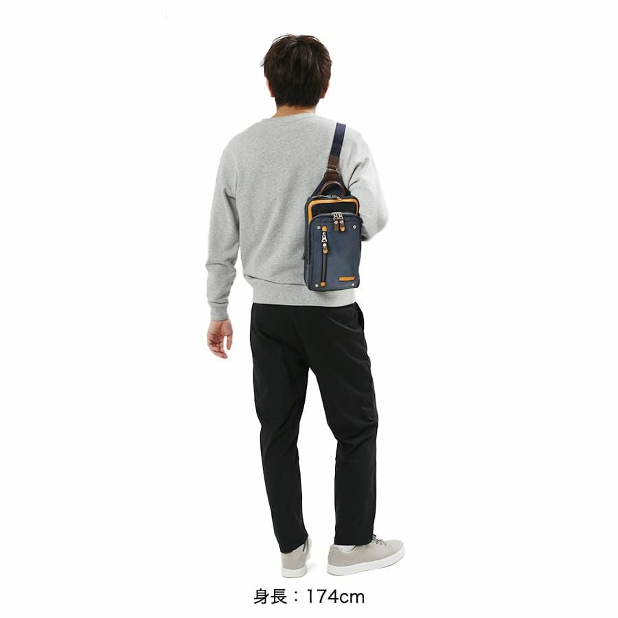 ガジェットおじさん出品 公式】 MOUSTACHE ボディバッグ シュリンク合皮×杢調ポリエステル JEX