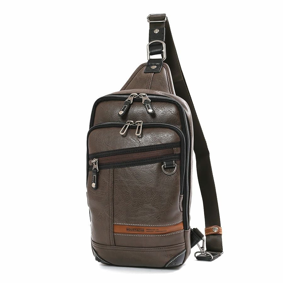 公式】 MOUSTACHE ボディバッグ 合皮 JTZ-4155 ハーヴェスト