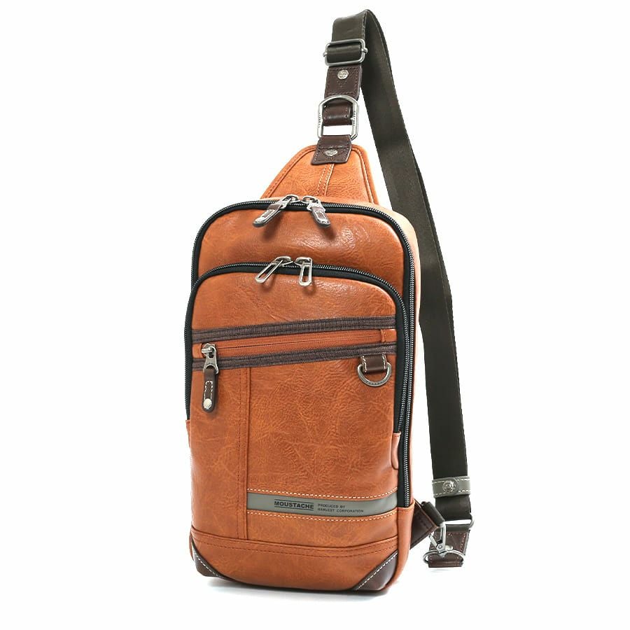 公式】 MOUSTACHE ボディバッグ 合皮 JTZ-4155 ハーヴェスト