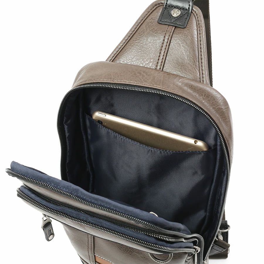 公式】 MOUSTACHE ボディバッグ 合皮 JTZ-4155 ハーヴェスト