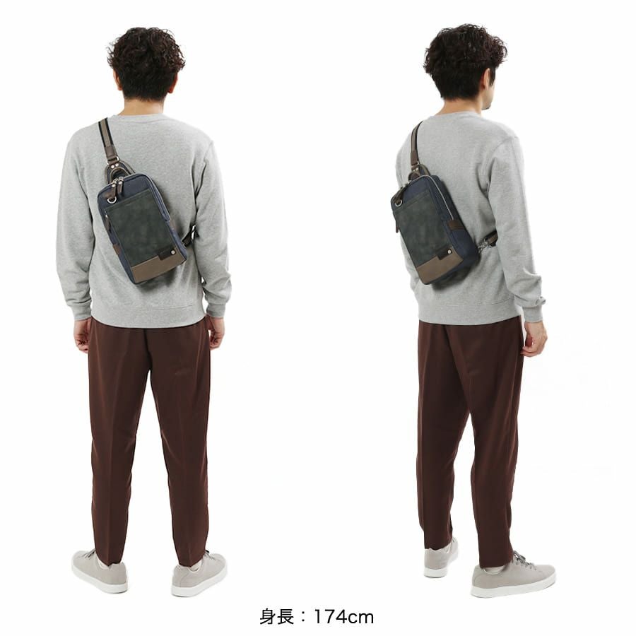  MOUSTACHE ボディバッグ ヌバック調合皮×合皮×ポリエステル JOH-4276