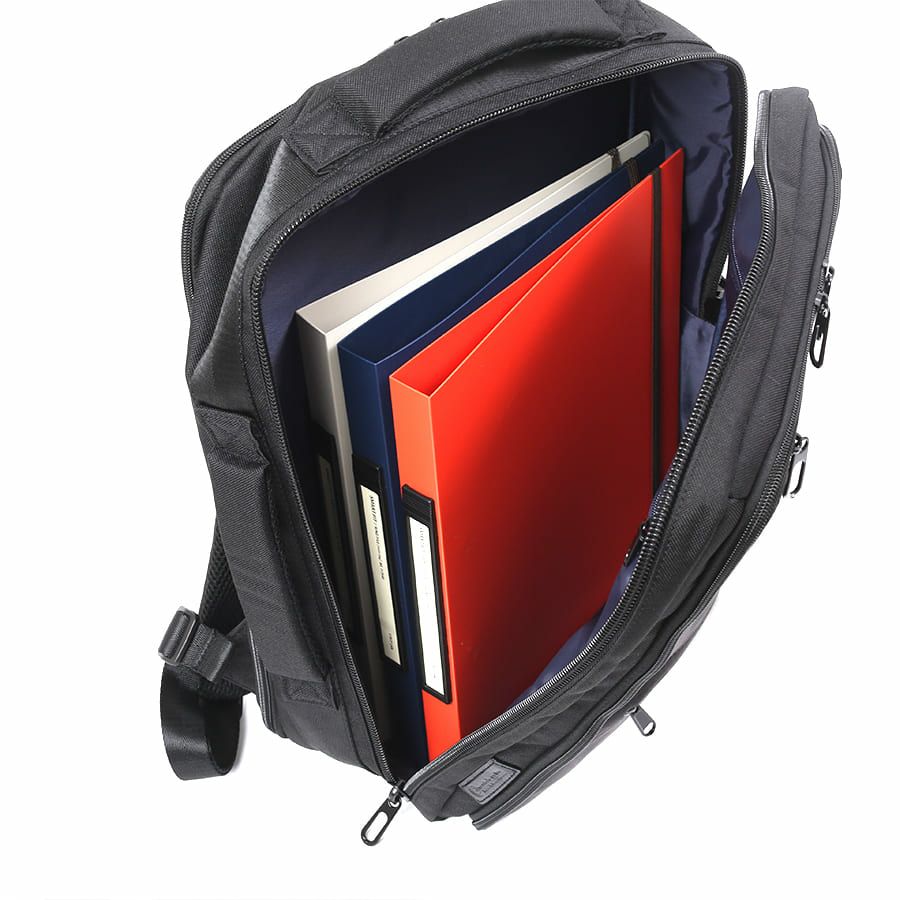 moustache on time 3層ビジネスリュック ヘリンボーンポリ×杢調ポリ MHB-2781