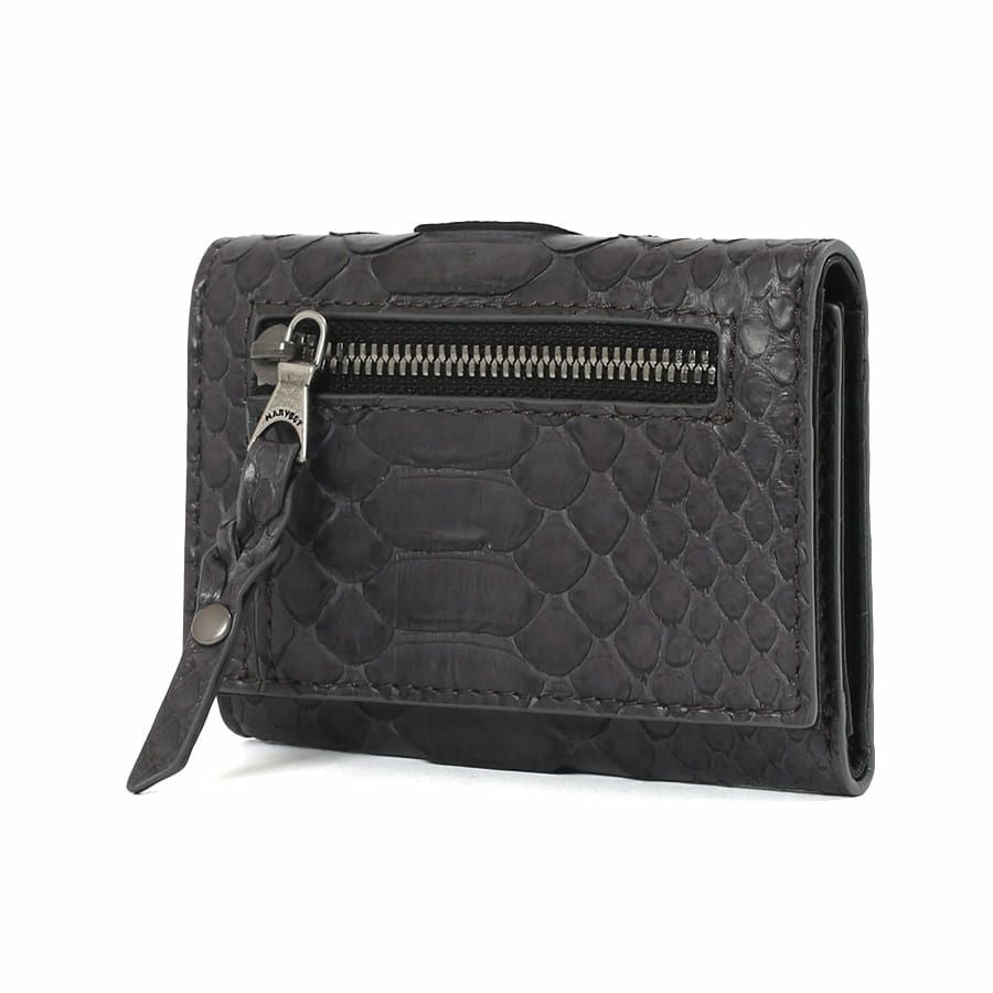 DOUBLES 三つ折り財布 マットパイソン革×イタリアン牛革 KSK-7050