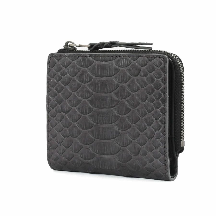 公式】 DOUBLES L字ファスナー二つ折り財布 マットパイソン革