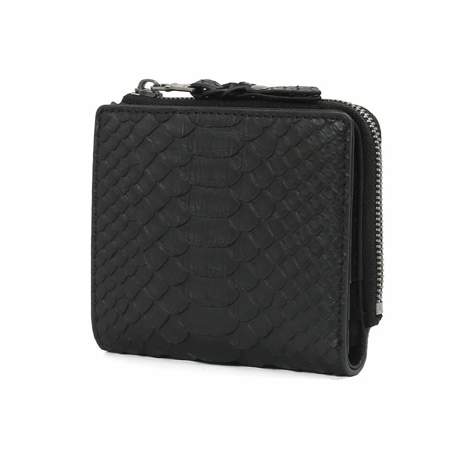 公式】 DOUBLES L字ファスナー二つ折り財布 マットパイソン革