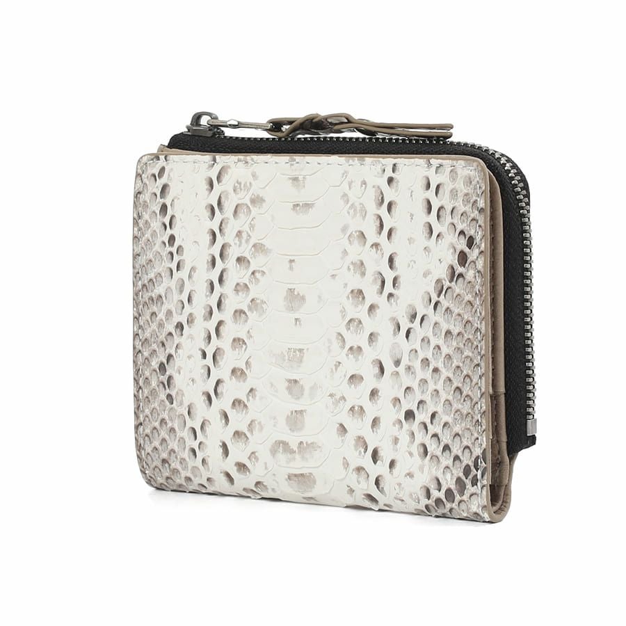 DOUBLES L字ファスナー二つ折り財布 マットパイソン革×イタリアン牛革 KSK-7051