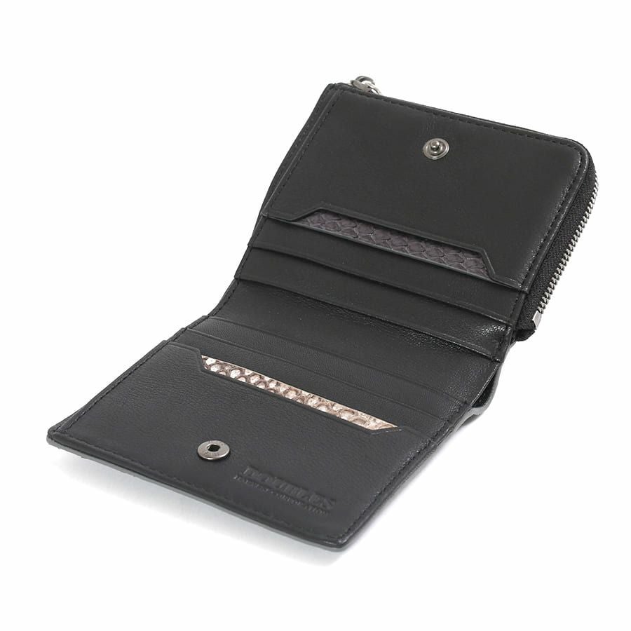 公式】 DOUBLES L字ファスナー二つ折り財布 マットパイソン革