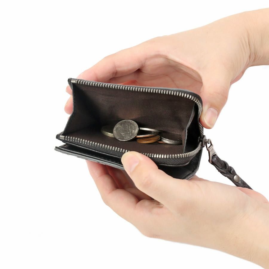 DOUBLES L字ファスナー二つ折り財布 マットパイソン革×イタリアン牛革 KSK-7051