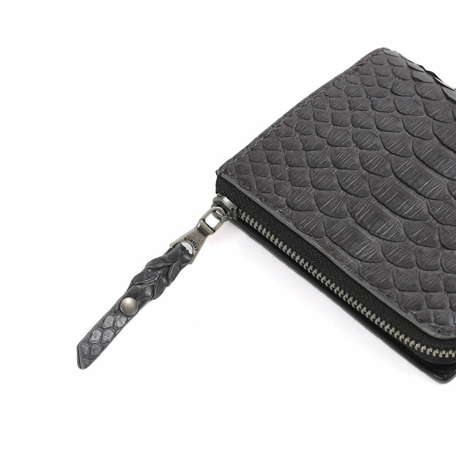 公式】 DOUBLES L字ファスナー二つ折り財布 マットパイソン革