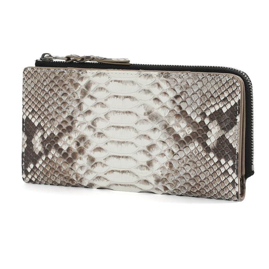 DOUBLES L字ファスナー長財布 マットパイソン革×イタリアン牛革 KSK-7053