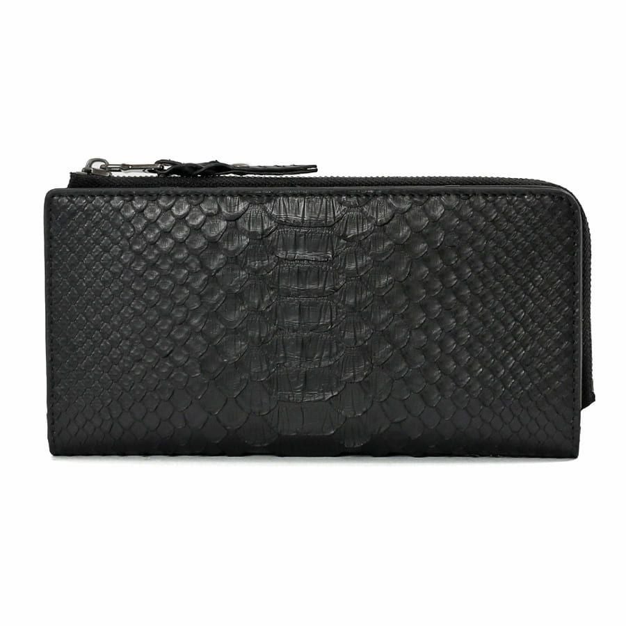 DOUBLES L字ファスナー長財布 マットパイソン革×イタリアン牛革 KSK-7053