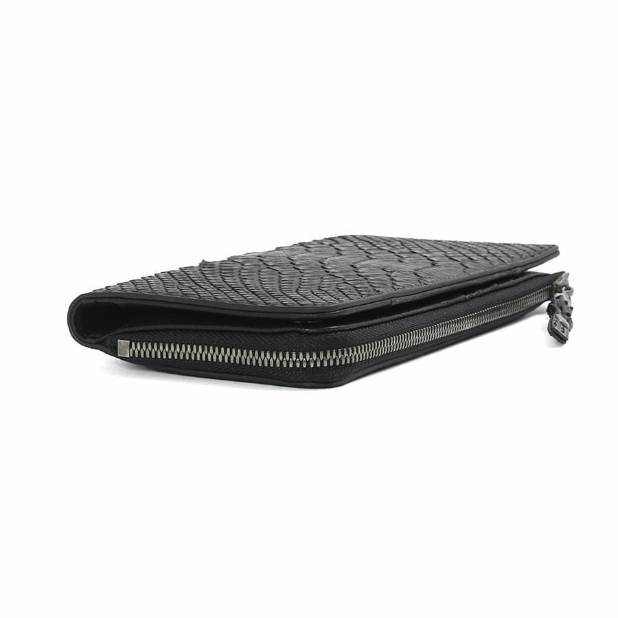 公式】 DOUBLES L字ファスナー長財布 マットパイソン革×イタリアン牛革