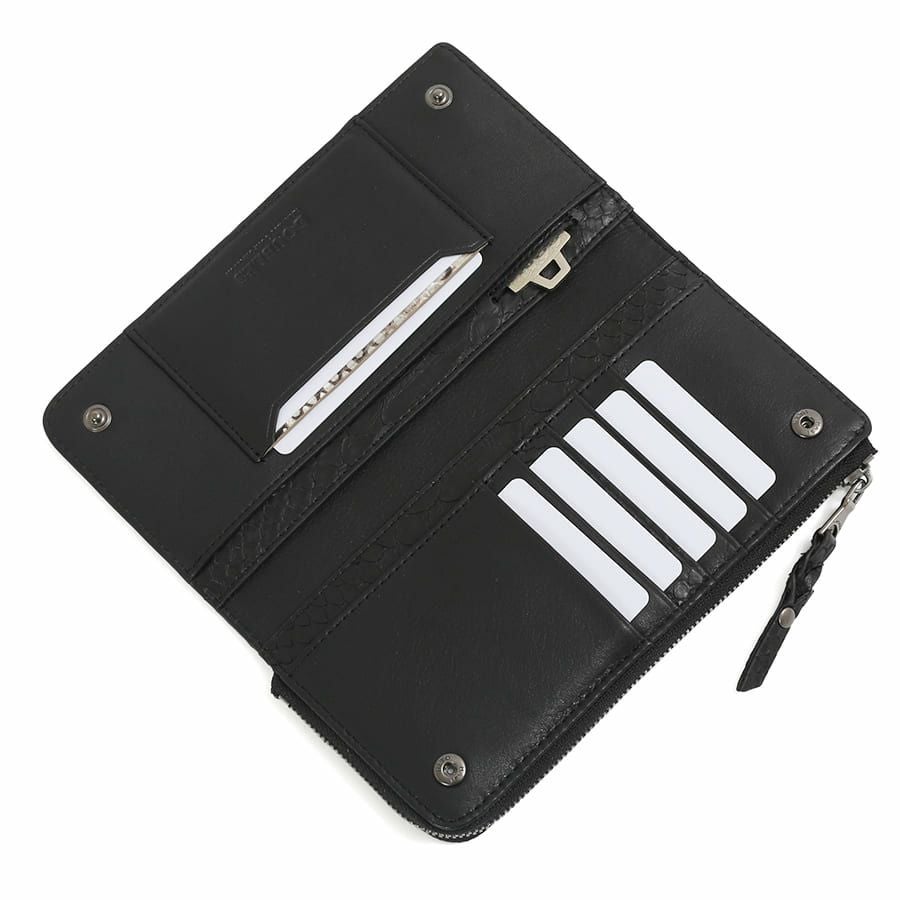 DOUBLES L字ファスナー長財布 マットパイソン革×イタリアン牛革 KSK-7053