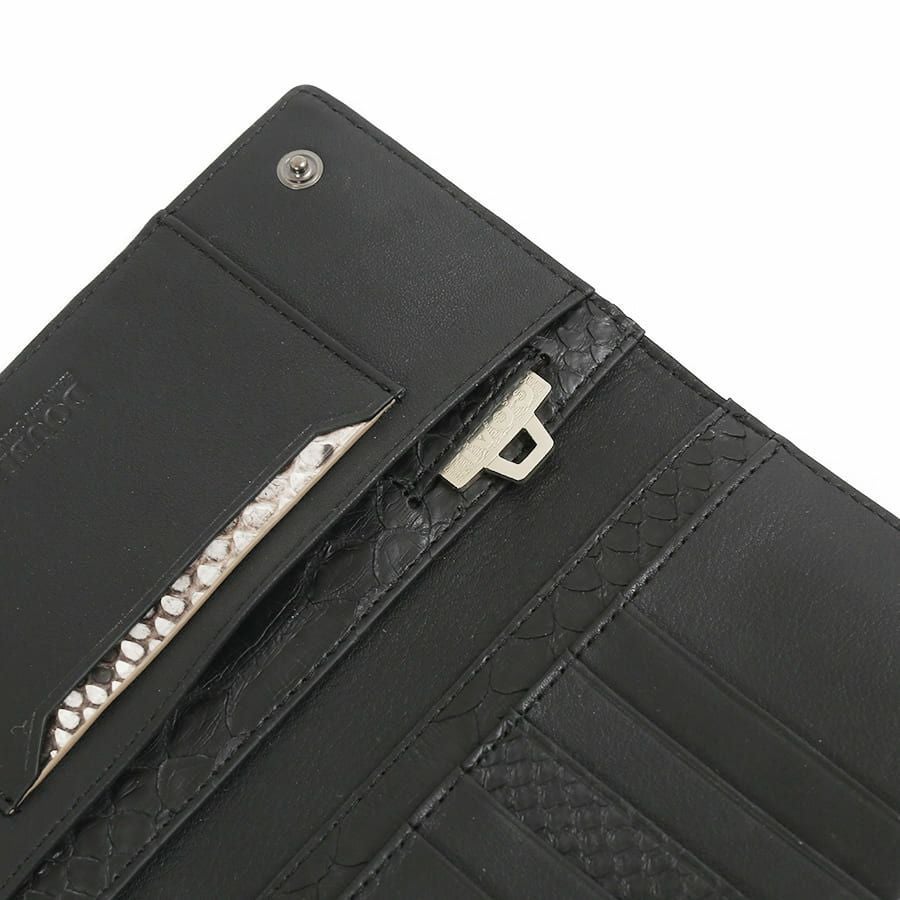 公式】 DOUBLES L字ファスナー長財布 マットパイソン革×イタリアン牛革